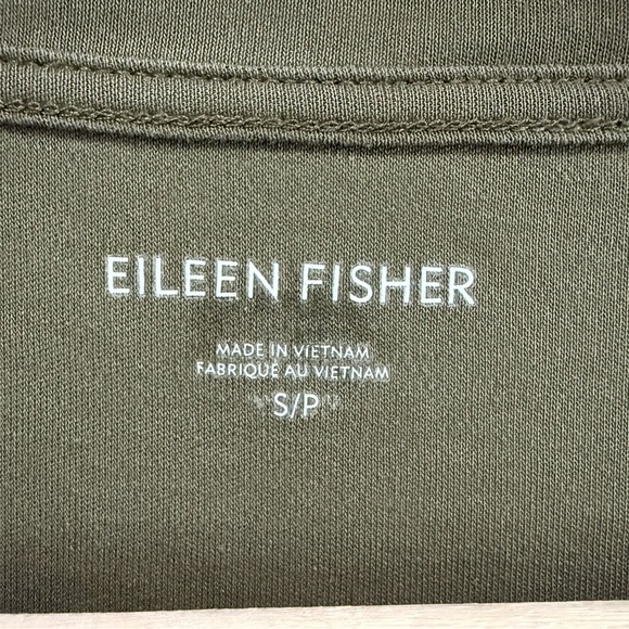 EILEEN FISHER Tencel Bateau Boat Neck Tee Olive Green Quiet Luxury Size Small - Picture 5 of 6